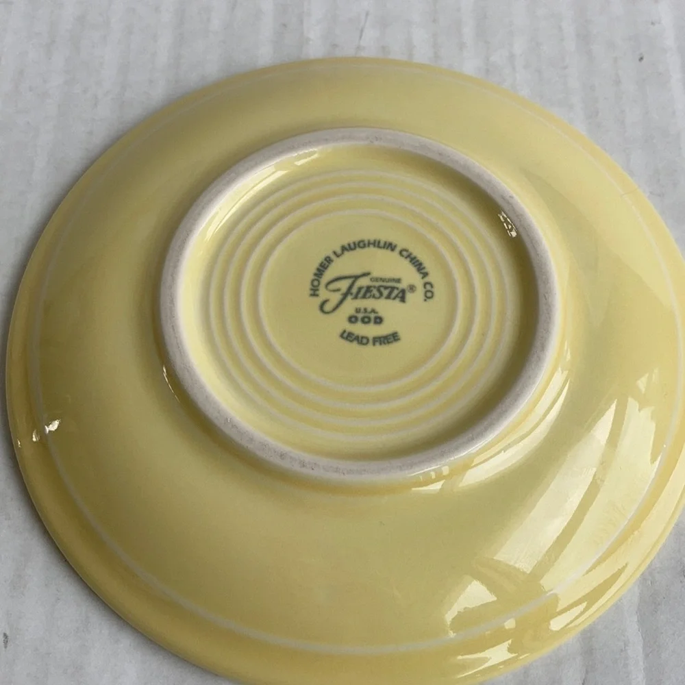 Fiesta yellow tea cup and saucer